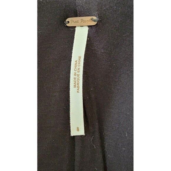 Free People Blue/Gray Herringbone Tweed Puff Sleeve Jacket  Size 8 - Picture 5 of 7